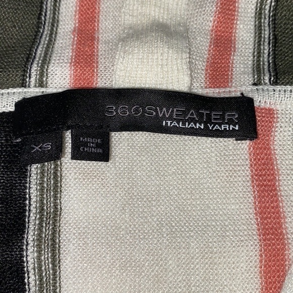 360 Sweater Bodhi Baja Striped linen Hoodie in White & Army women’s XS - Picture 7 of 11